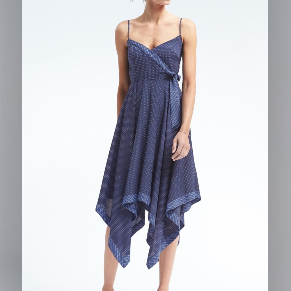 Banana Republic Handkerchief Hem Dress, blue 00P